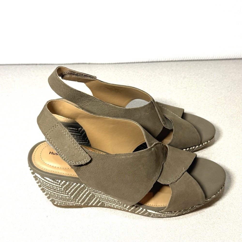 HUSH PUPPIES Griffon Slingback Wedge Sandal Women's Size 8M Army Green Summer